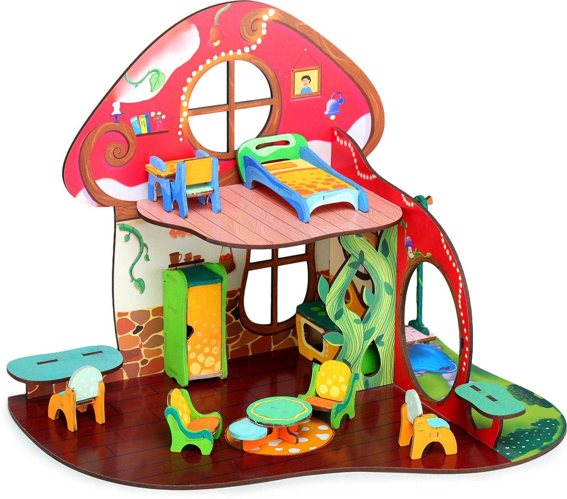 Shroomy Land A Mystical World All Side Play DIY Paint Doll House for Girls, Kids-image-27