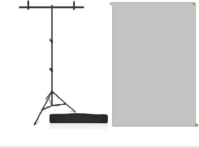 Stookin T-Stand With 6ftx9ft Light Grey Photography Screen With 2 Clamp & Carry Bag Reflector-image-25