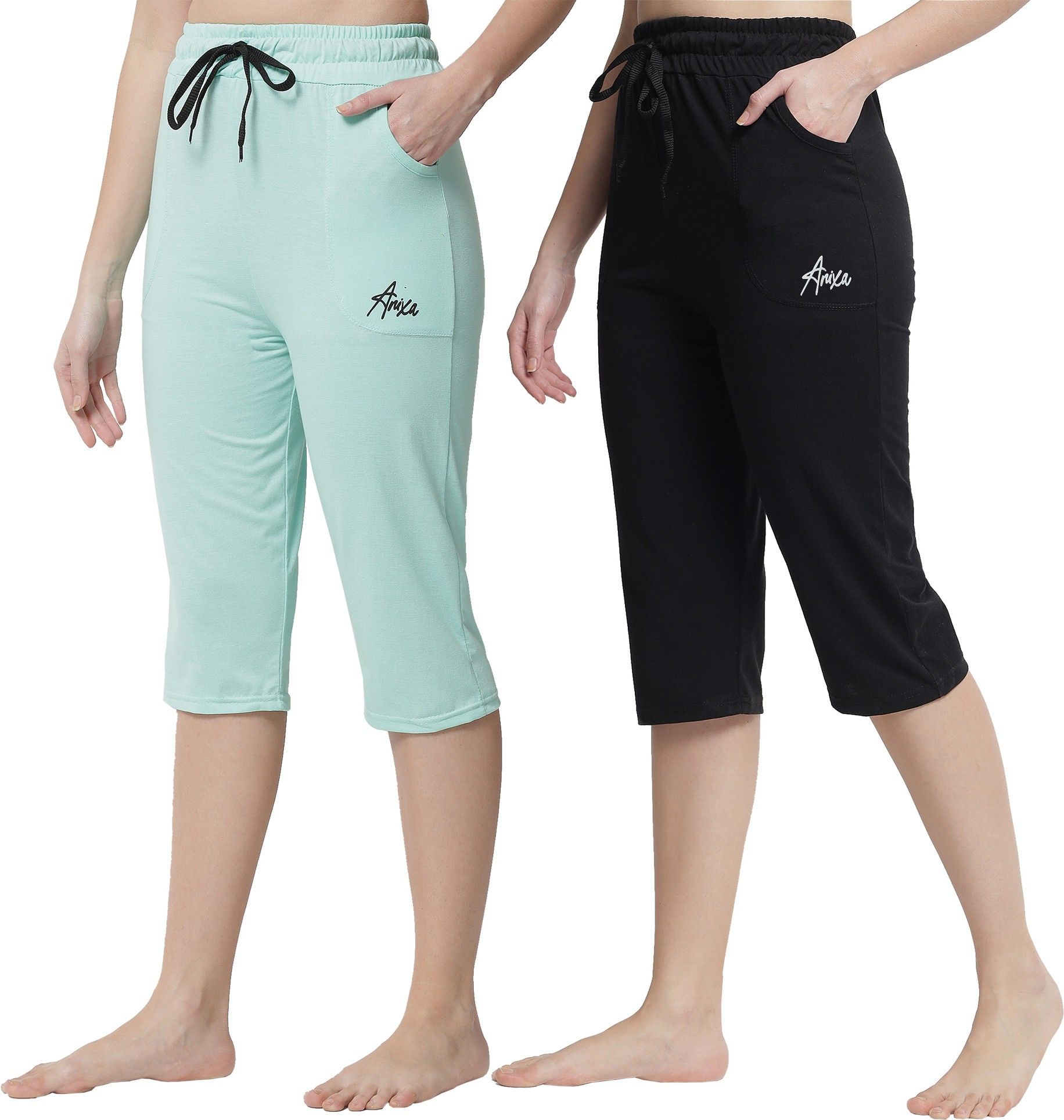 anixa Women Blue, Black Capri-picture-19