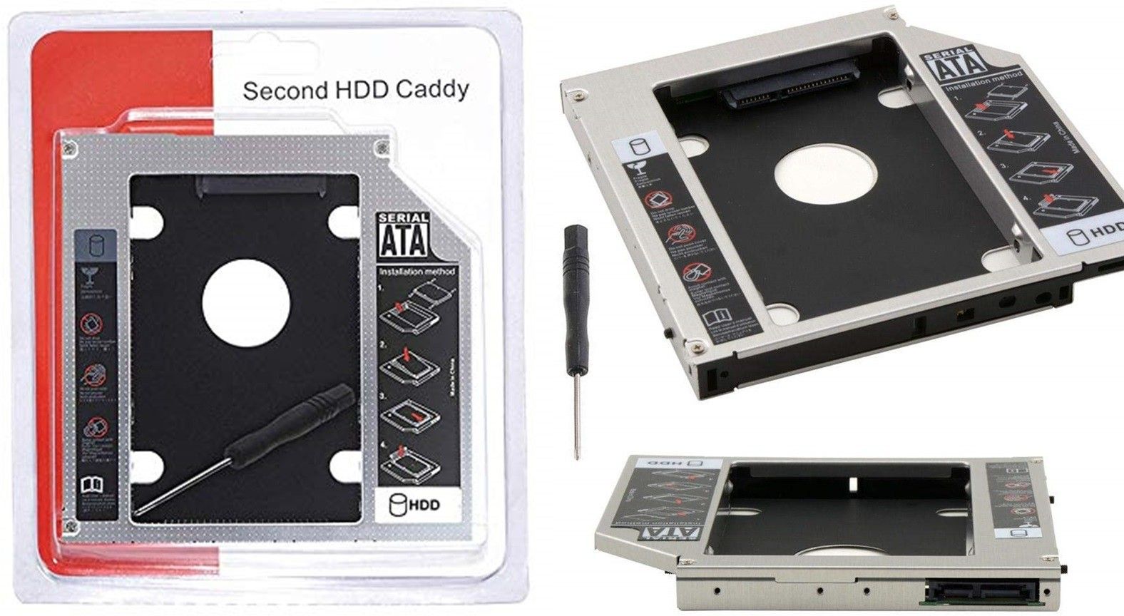 GIPTIP HDD CADDY 9.5MM SATA 2nd CD/DVD-ROM to Expanded Data Storage for All PC/Laptop 2.5 inch 9.5 MM Universal HDD Caddy Internal Hard Drive Enclosure-image-35