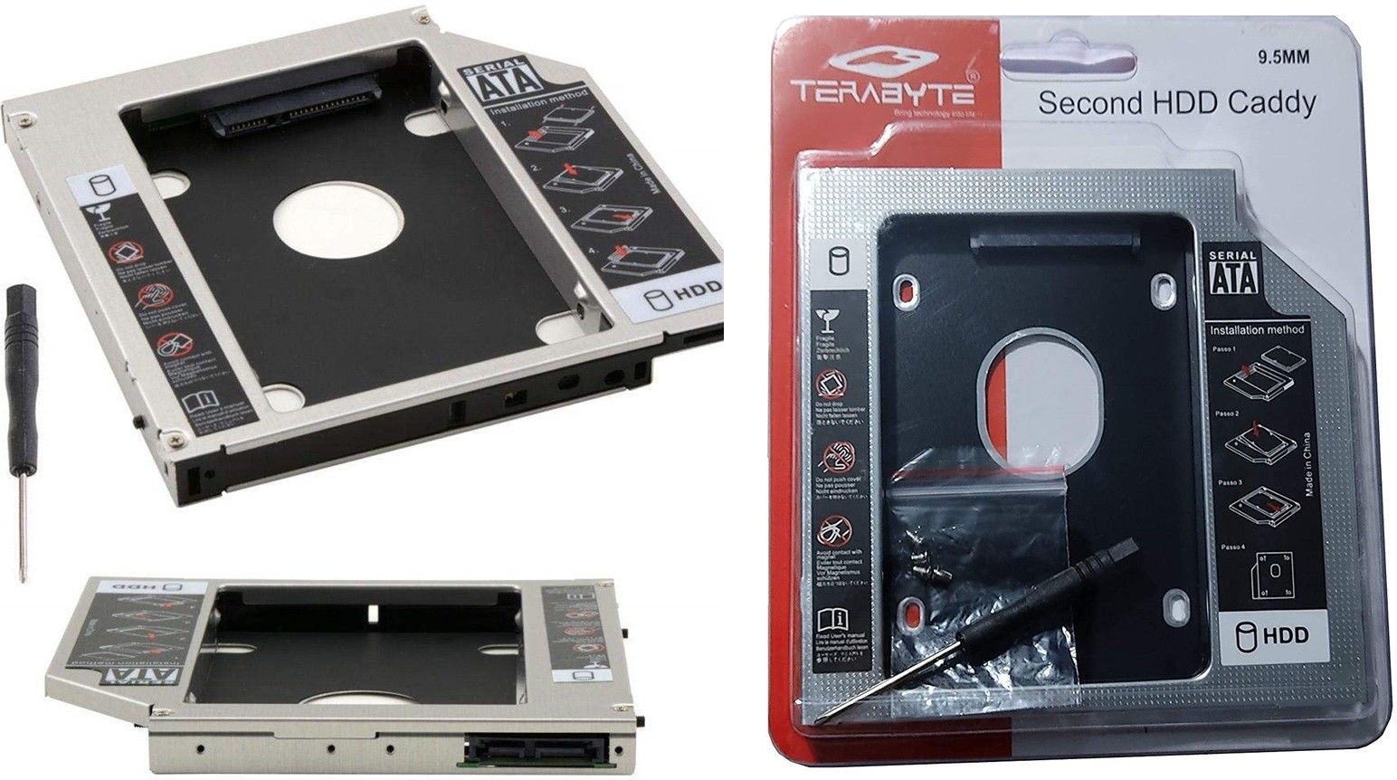GIPTIP 9.5MM CADDY HDD 2nd SATA CD/DVD-ROM to Expanded Data Storage for All PC/Laptop 2.5 inch 9.5 MM Universal HDD Caddy Internal Hard Drive Enclosure-image-28