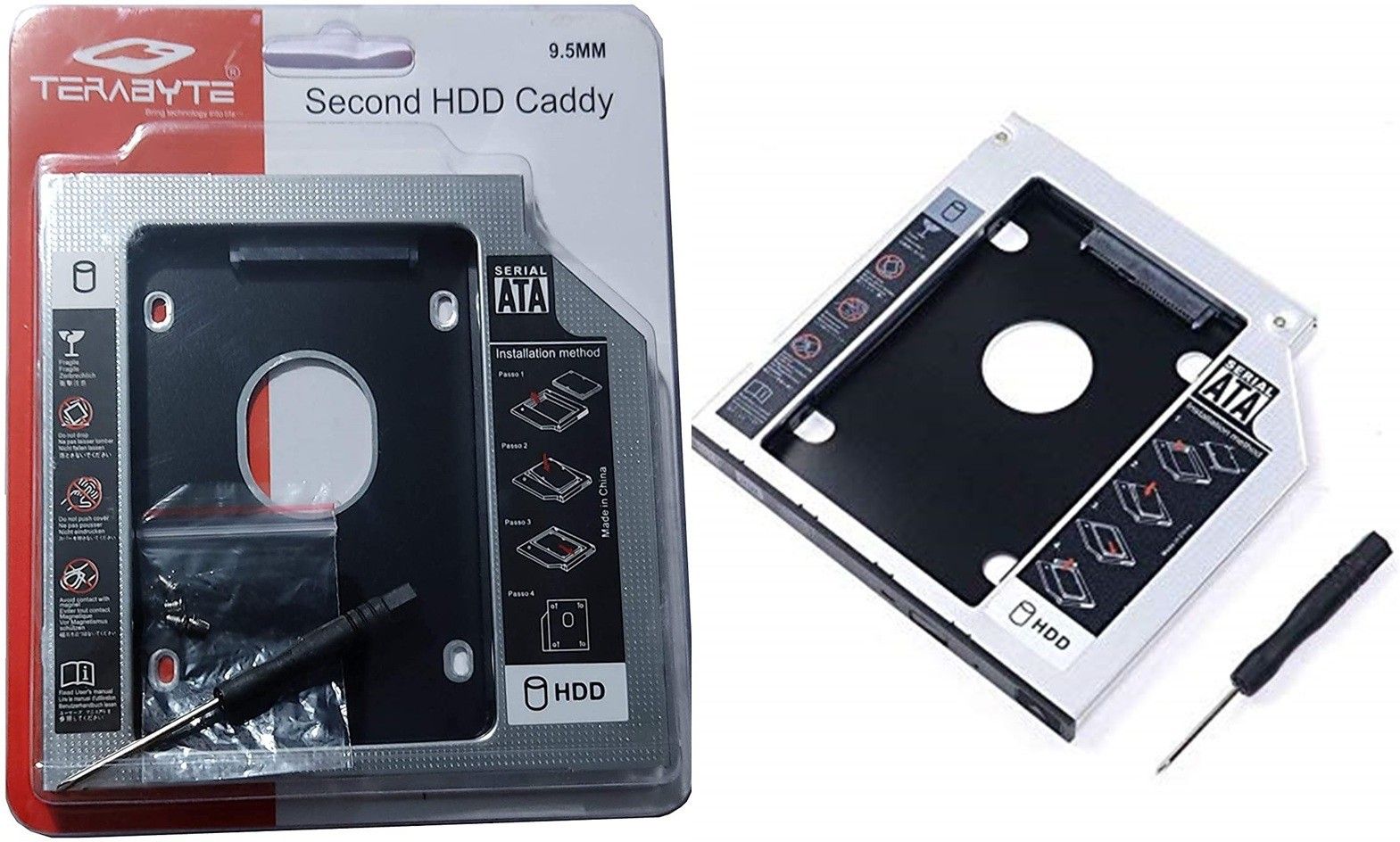 GIPTIP 2nd SATA 9.5 MM HDD CADDY CD/DVD-ROM to Expanded Data Storage for All Laptop/PC 2.5 inch 9.5 MM Universal HDD Caddy Internal Hard Drive Enclosure-image-37