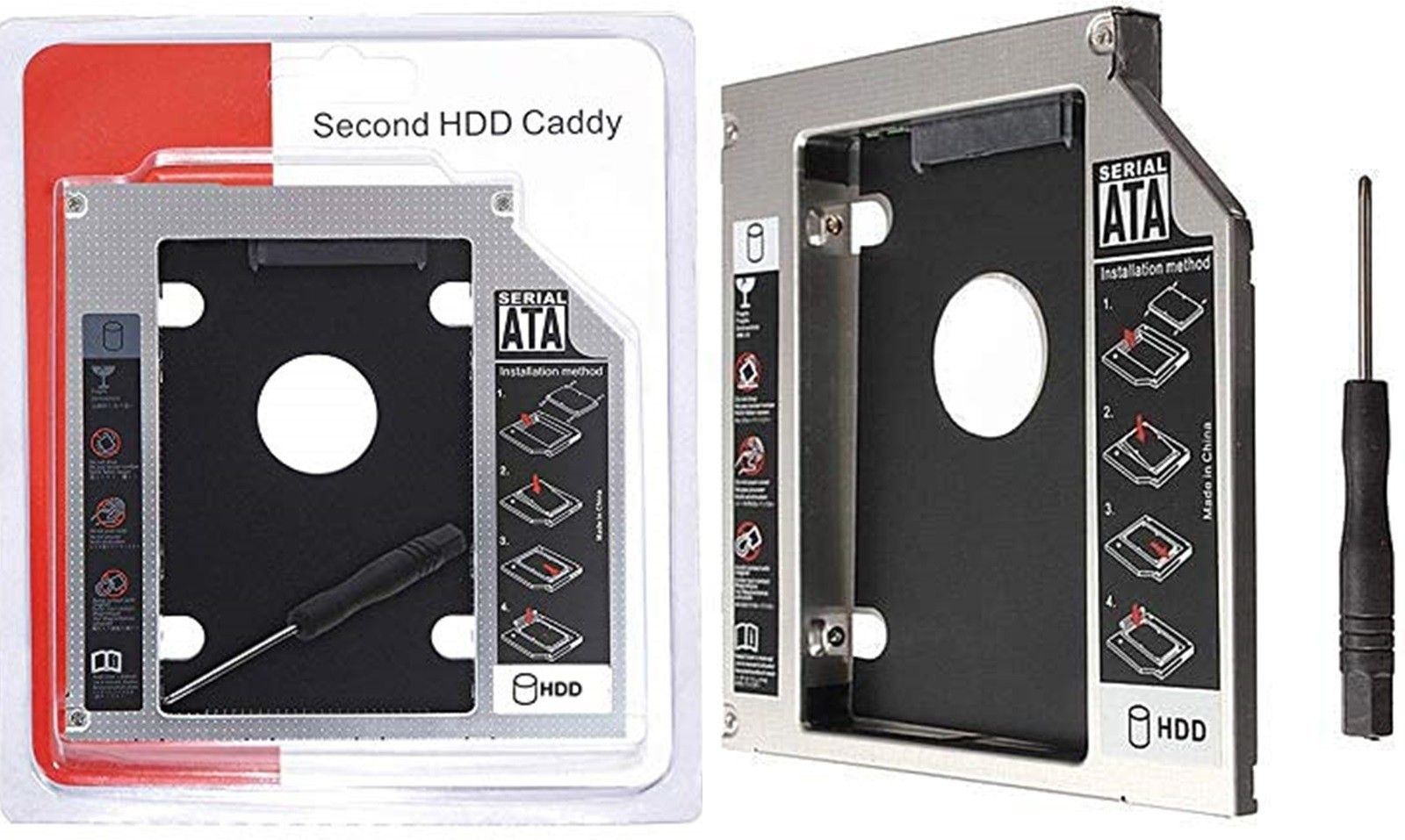 GIPTIP 2.5''Internal SATA 2nd HDD 9.5MM CADDY CD/DVD-ROM to Expanded Data Storage 2.5 inch 9.5 MM Universal HDD Caddy Internal Hard Drive Enclosure-picture-12