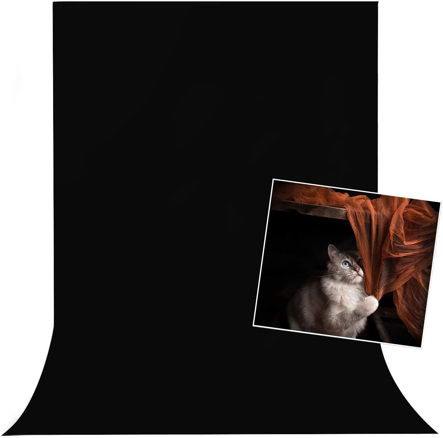Hiffin ® 8X9 Black Professional Backdrop for Background Photography Black Reflector Umbrella-image-24