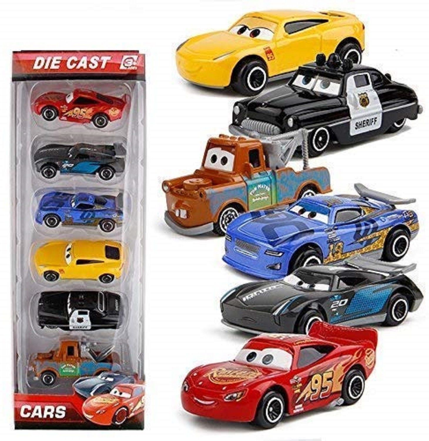 Deesney Pixar Cars Lighting McQueen Mater Diecast Cars Kid Toy Set Playset-image-29
