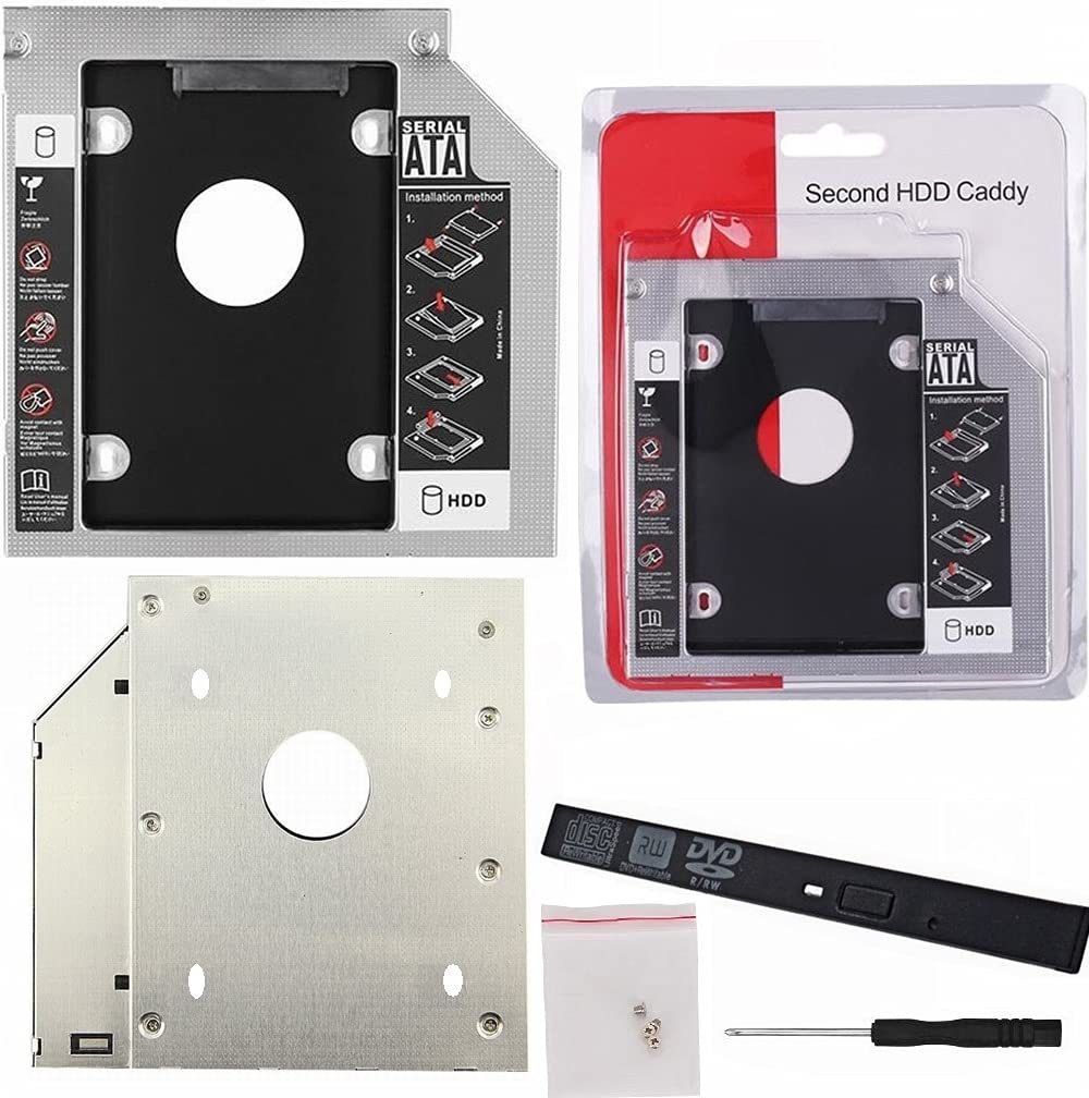 GIPTIP 2nd SATA HDD 12.7 MM CADDY CD/DVD-ROM to Expanded Data Storage for All Laptop/PC 2.5 inch 12.7MM Universal HDD Caddy Internal Hard Drive Enclosure-image-28