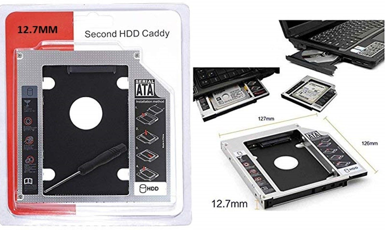 TERABYTE 2nd SATA 12.7MM HDD CADDY CD/DVD-ROM to Expanded Data Storage for All Laptop/PC 2.5 inch 12.7MM Universal HDD Caddy Internal Hard Drive Enclosure for All Laptop/PC-image-40