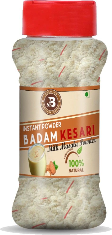 brew lab Badam Kesari Milk Masala With Real Almonds & Flavor of Kesar | Make 8-10 Cups-picture-3