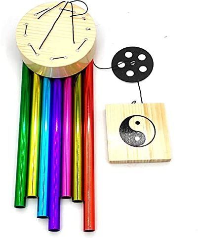 Wind Chimes for Home Positive Energy 7 Pipe Multi Color Wind Chimes Good Sound Aluminium, Wood Windchime-image-19
