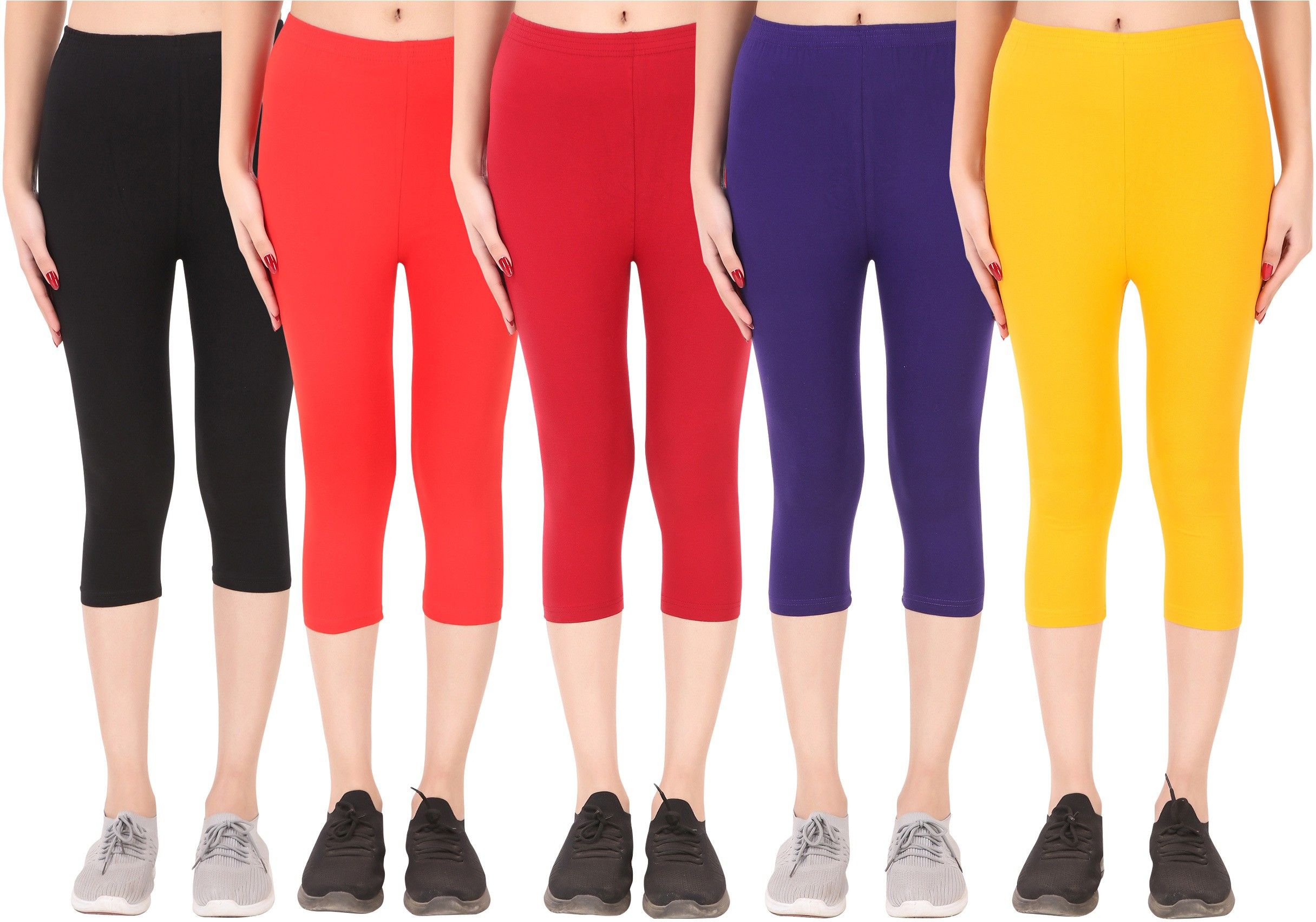 Cotton Lycra capri for women,capri for ladies,capri for girls Women Multicolor Capri-image-18