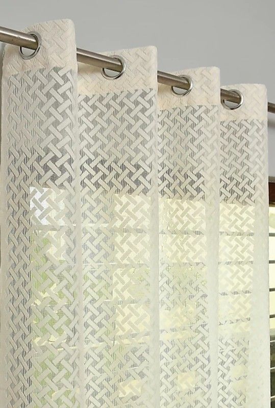 ishkunj 152 cm (5 ft) Window Net Transparent Curtain (Pack Of 2)-picture-31