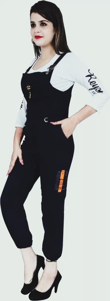 Women Black Dungaree-image-27