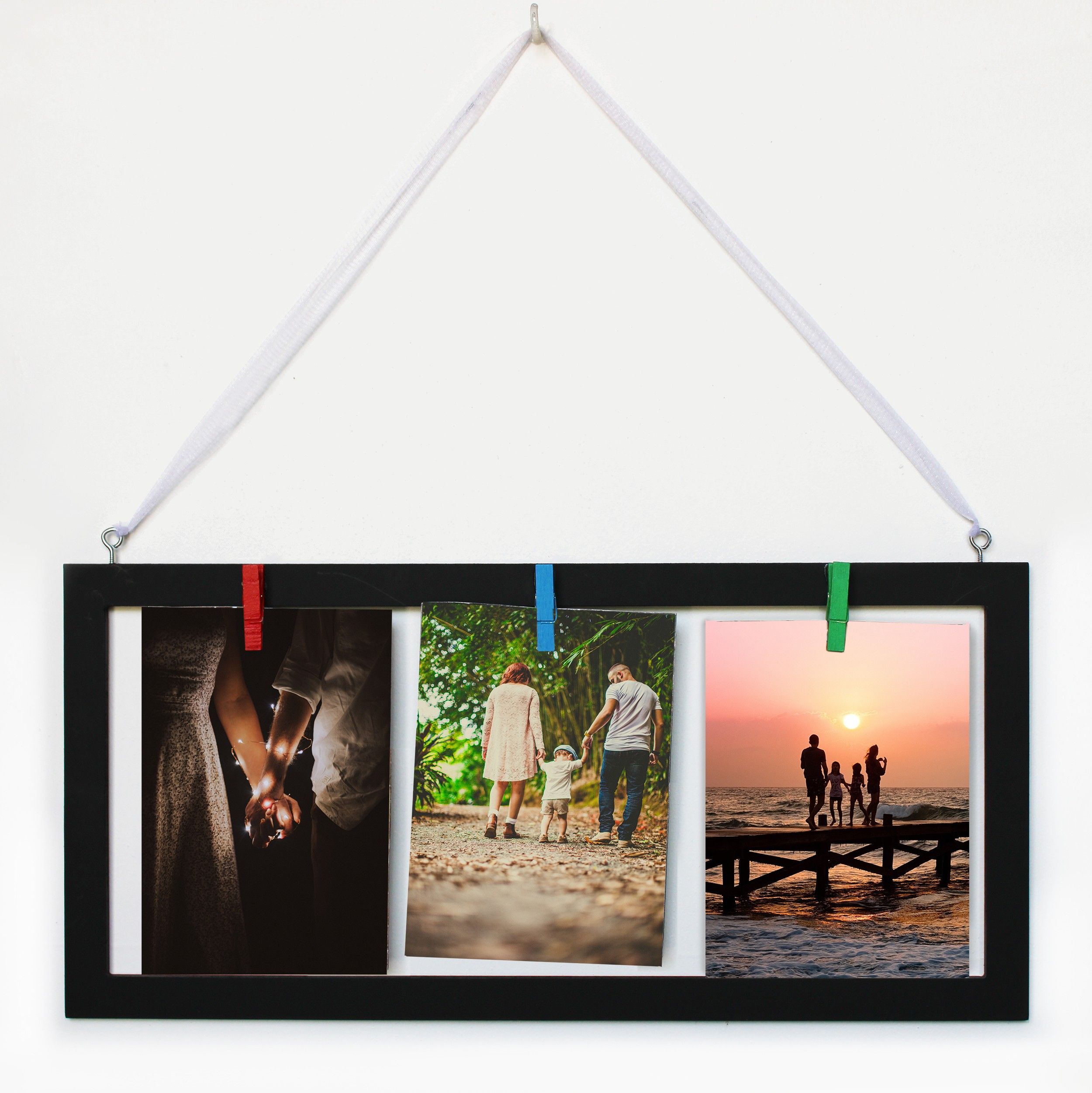 Wooden Rectangular Black Table Photo Frame / Wall Hanging for Home Décor 17 inch Photo Wall Hanging-image-0
