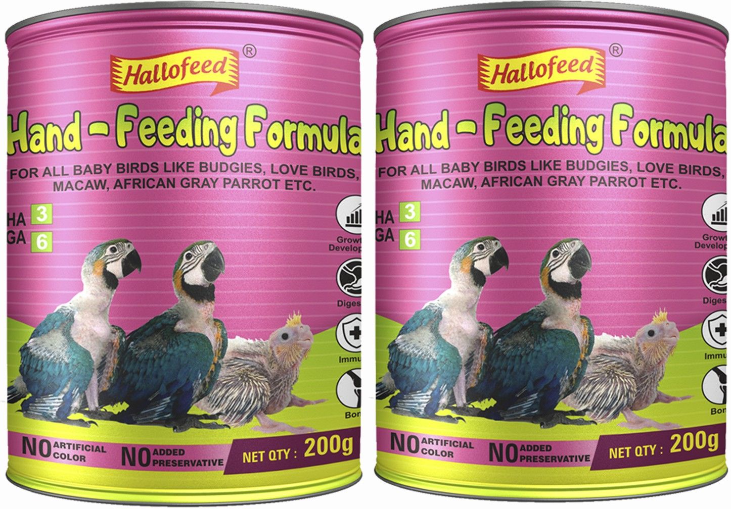hallofeed Hand Feeding Formula for Baby Bird Food 0.4 kg (2x0.2 kg) Dry New Born Bird Food-picture-47