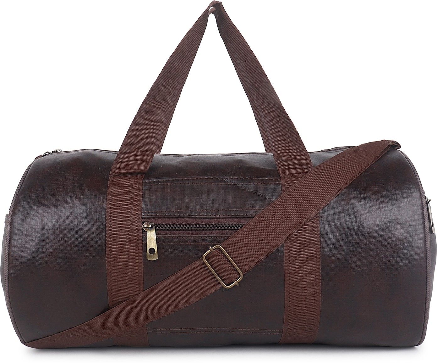 22 L Gym Duffel Bag - TRENDY ARTIFICIAL LEATHER GYM & SPORTS BAG 22L - Brown-image-47