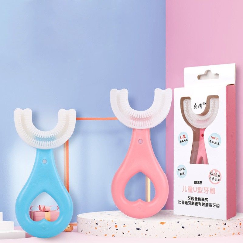 U-shaped children's portable toothbrush kids silicone latest toothbrush Ultra Soft Toothbrush-image-16