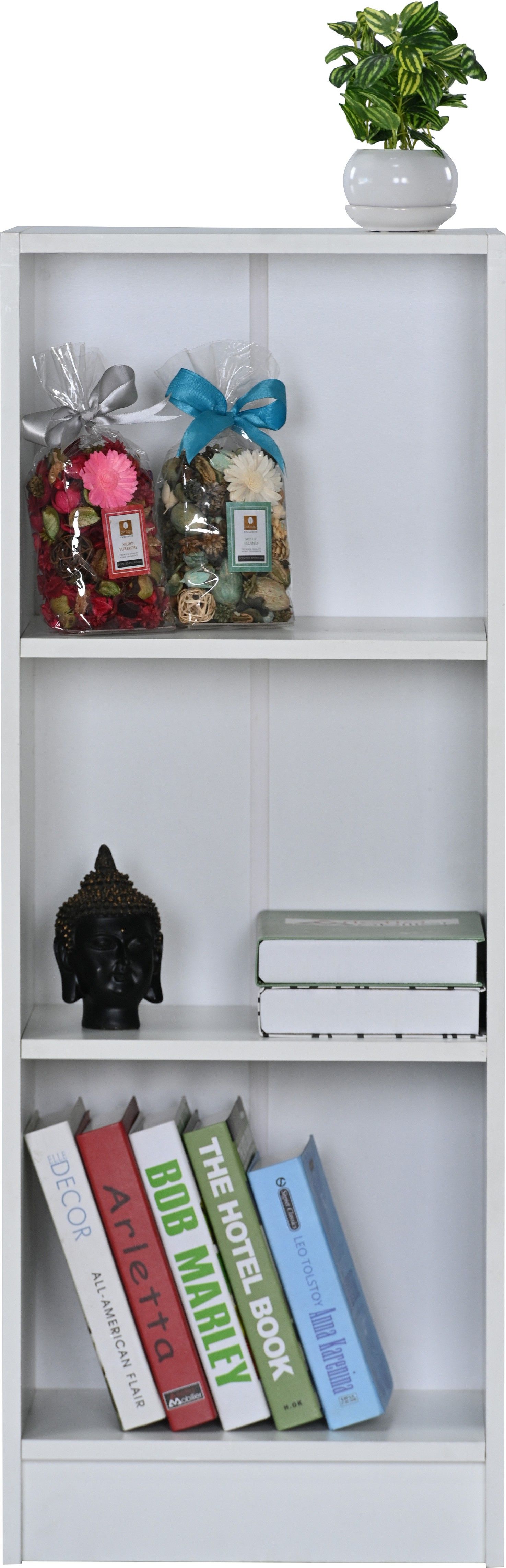 deckup Lexis 3-Shelf White Engineered Wood Open Book Shelf-picture-13
