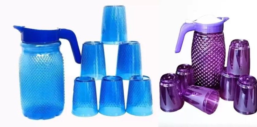 JUG_COMBO_PURPLE_BLUE Jug Glass Set
