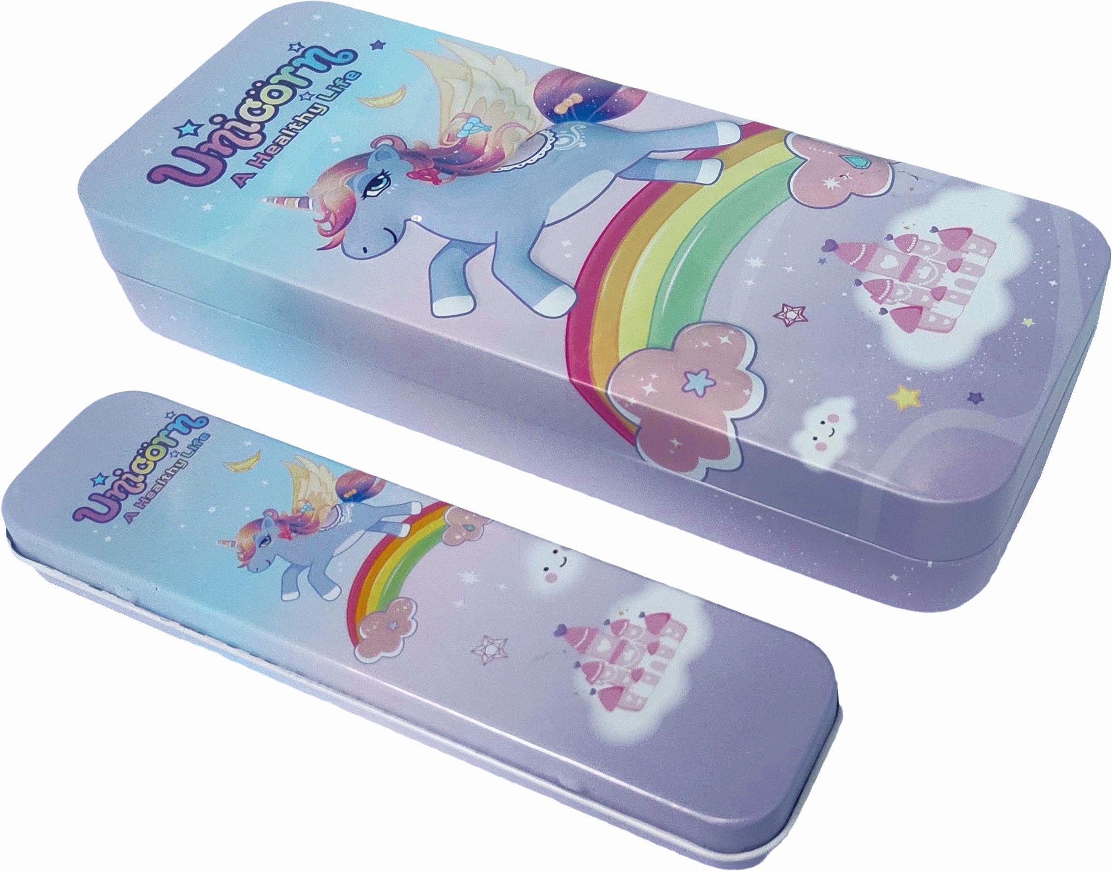 technochitra Dual Space 3D Unicorn Mini Unicorn Art Metal Pencil Boxes-picture-28