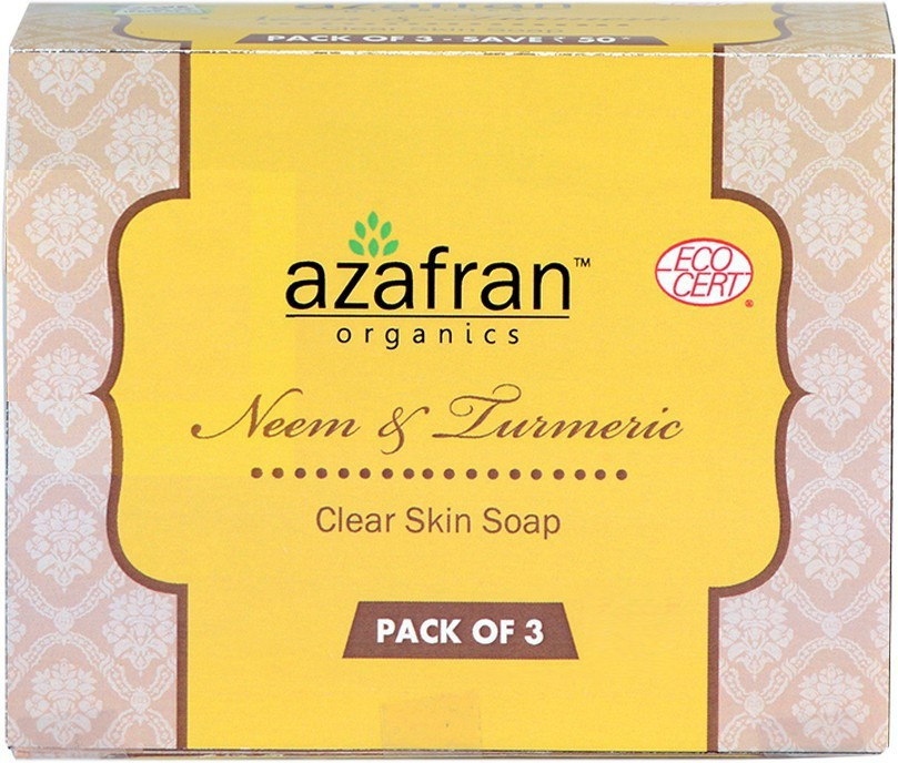 azafran organics Neem and Turmeric Combo pack of Soaps image 1