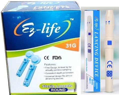 OTICA Lancing Device With 31G Round 100 Glucometer Lancets-picture-21