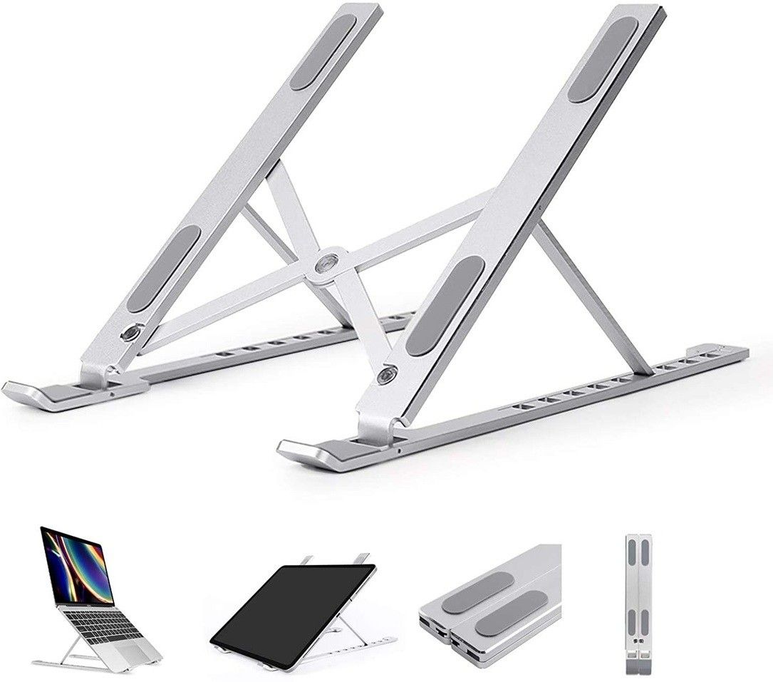 Point Zero Laptops and Tablets Aluminium Laptop Stand for Table, Laptop Holder for Bed & Table Adjustable Laptop Stand-image-16