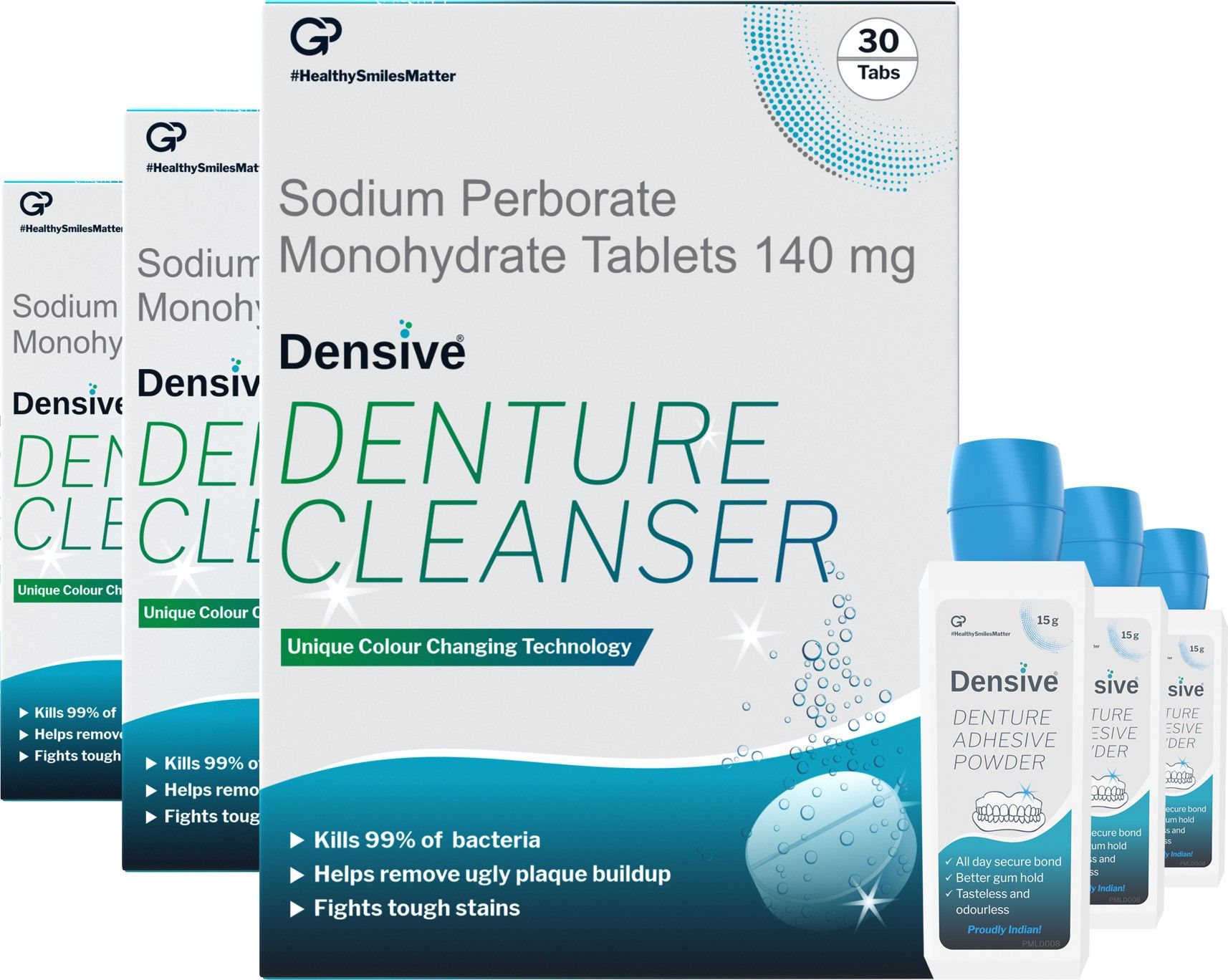 densive Denture Cleaning Tablet and Denture Adhesive Powder Combo (3powder+90 tablets) Toothpaste-picture-18