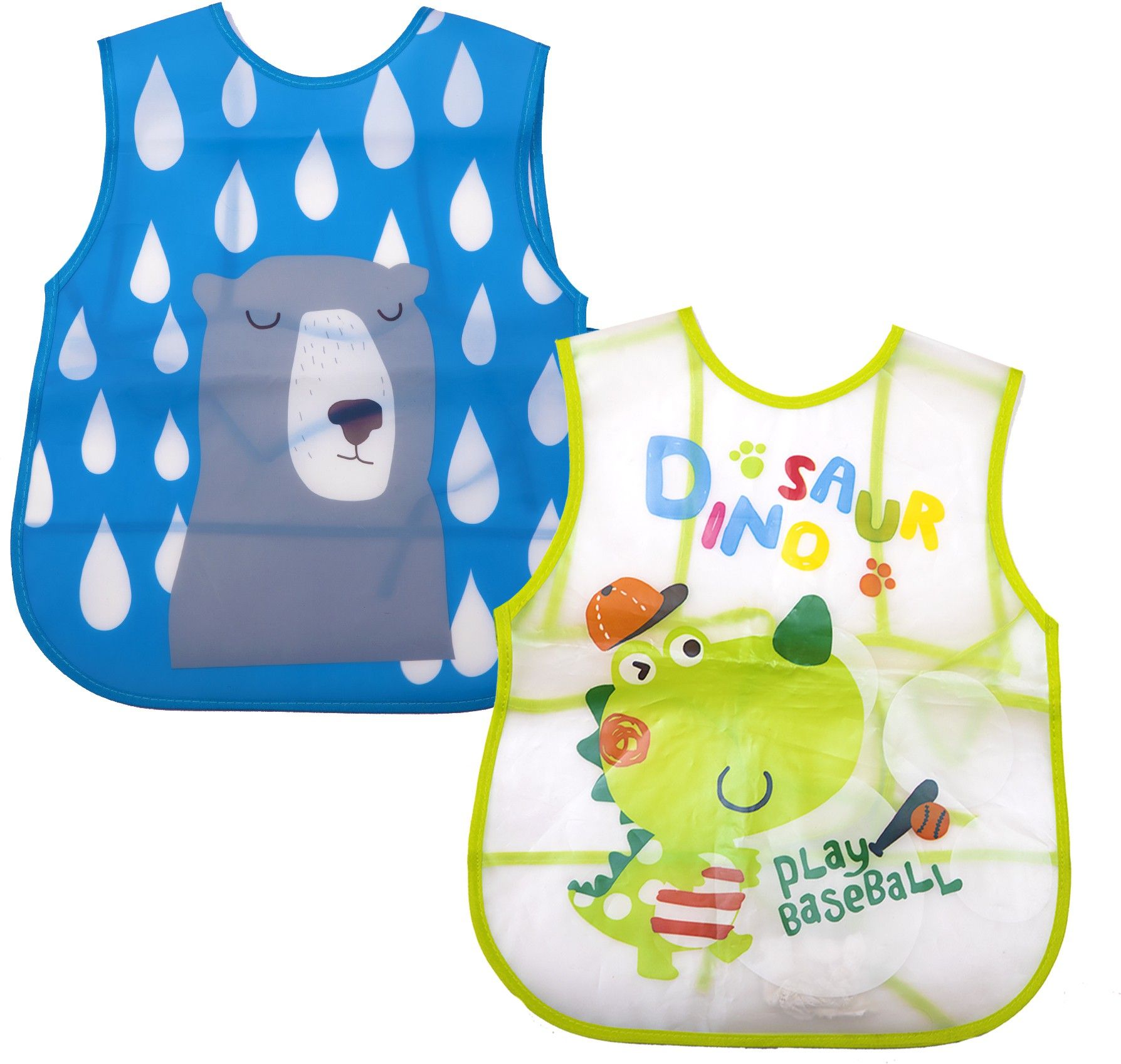 koochie koo Plastic Waterproof Quick Dry Sleeveless Washable Printed Feeding Bibs Apron For New Born Kids & Toddler, Unisex Cute Printed Meal Time Bib Set For Baby Boys & Girls(-picture-13