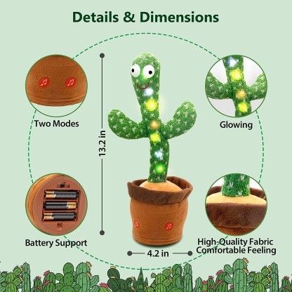 Inviting Dancing Cactus Talking Wiggly Repeating Cactus Toy The Cactus Repeats-image-6