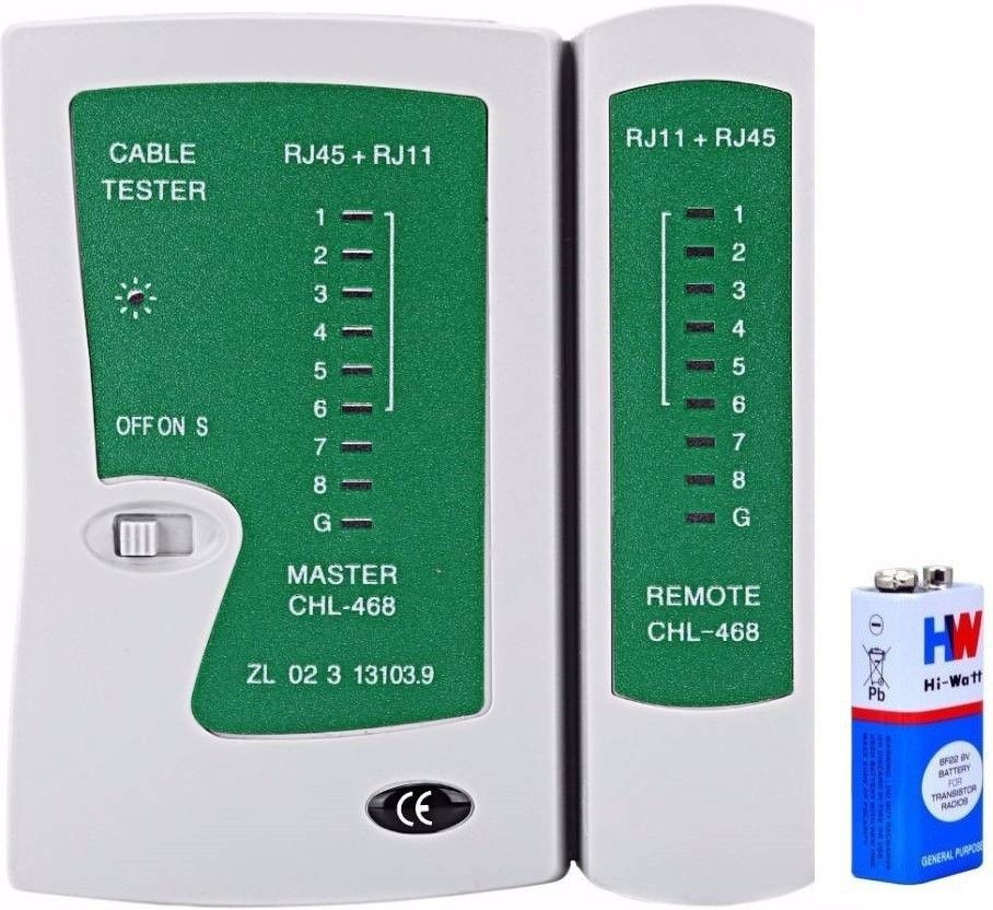 Etake Network Cable Tester RJ45 RJ11 RJ12 Detachable Portable Multifunction LAN Networking Cable Testing Tool Kit with Battery Computer Network Interface Card