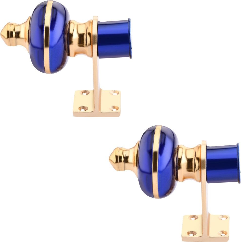 Blue, Gold Curtain Hooks, Curtain Knobs, Rod Rail Bracket Metal-image-25