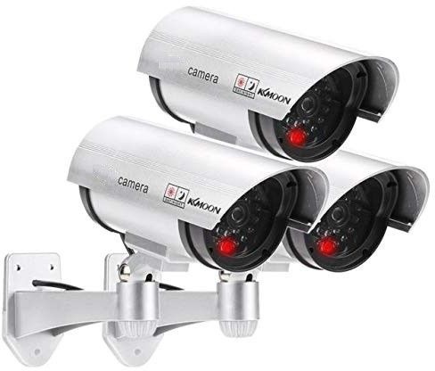 SOCHEP 3 Pack Outdoor Fake Security Camera, Bullet Dummy Security Camera Security Camera