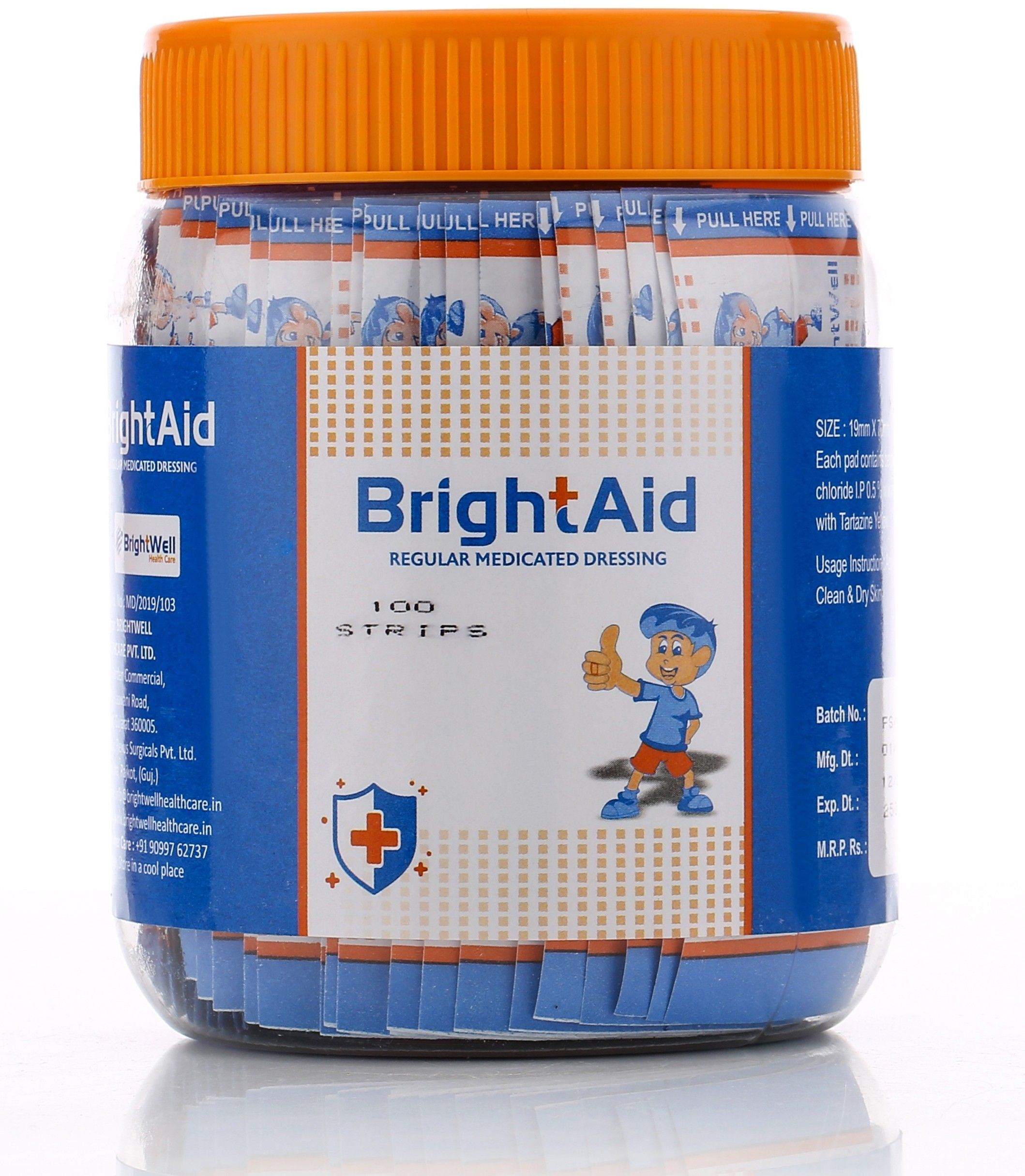 Regular Bandaid With Strong Adhesion & Flexibility(100pcs/jar) Adhesive Band Aid