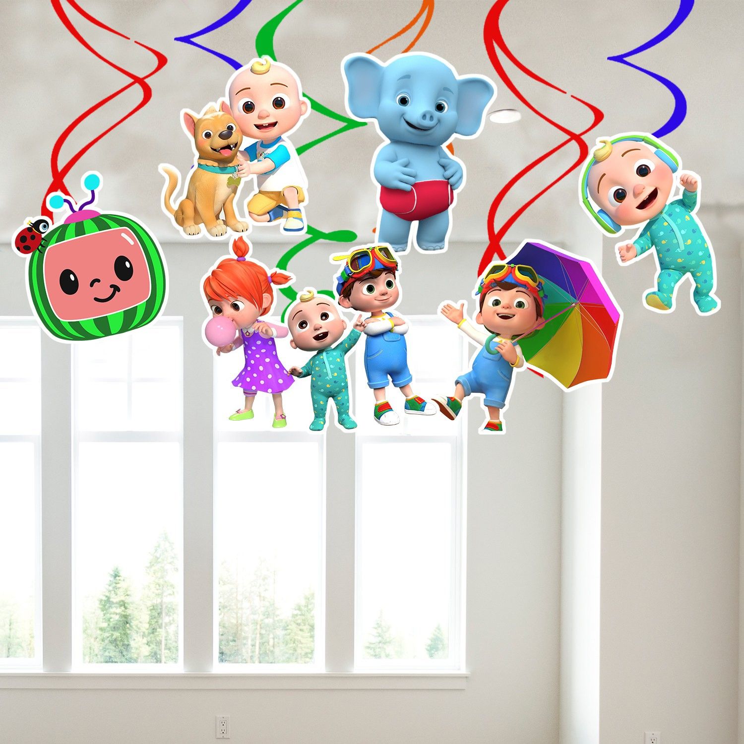 zyozi 6pcs Comelon Party Decoration Hanging Swirls for Birthday Party Decoratio-picture-19