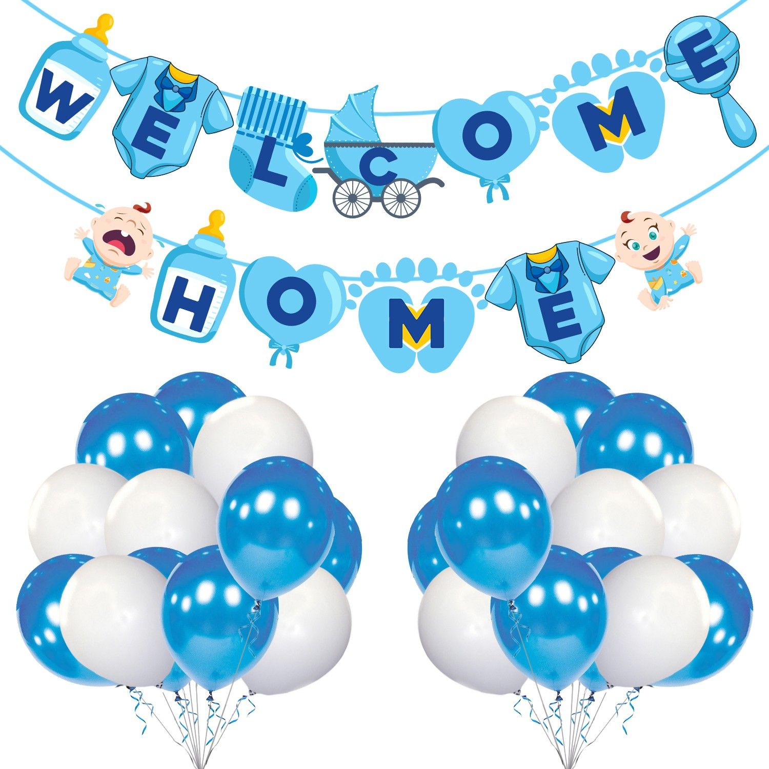 zyozi Baby Boy Welcome Home Decoration Kit for Baby Shower / Welcome Party(Pack of 26)-picture-11