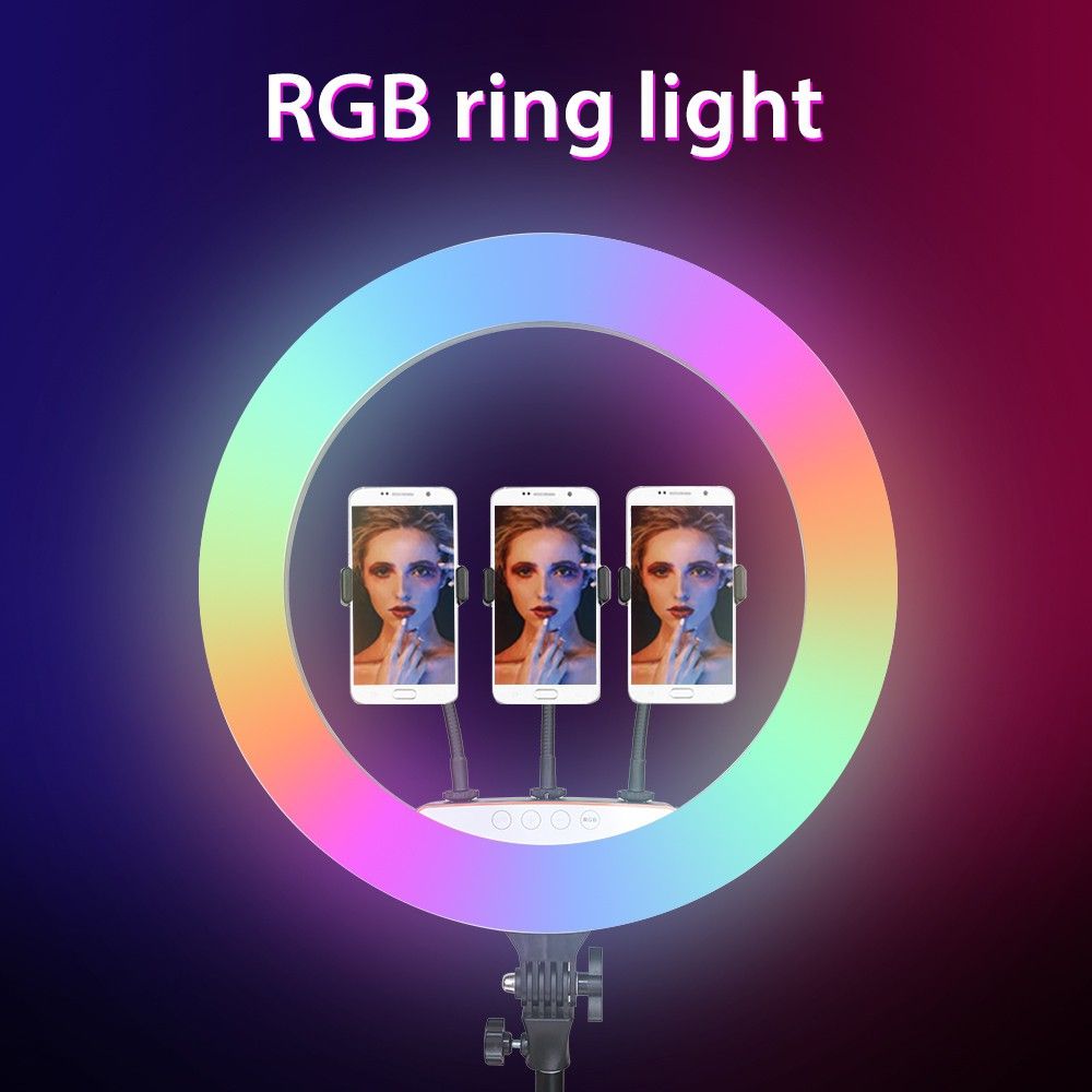 TECHGEAR 18 inch RGB Led Ring Light Dimmable Selfie Lamp Photography Lighting Ring Flash-image-10