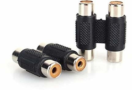 BIGWHEEL Black Set of 2 pcs Dual Rca/2 Rca Female to Female Connector Video Audio Coupler Phone Converter-image-42
