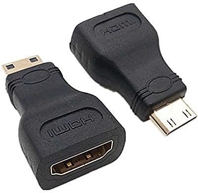 BIGWHEEL Black Set of 2 Pcs Gold Plated Hdmi Female (Type-A) to Mini Hdmi Male Converter Phone Converter-picture-19