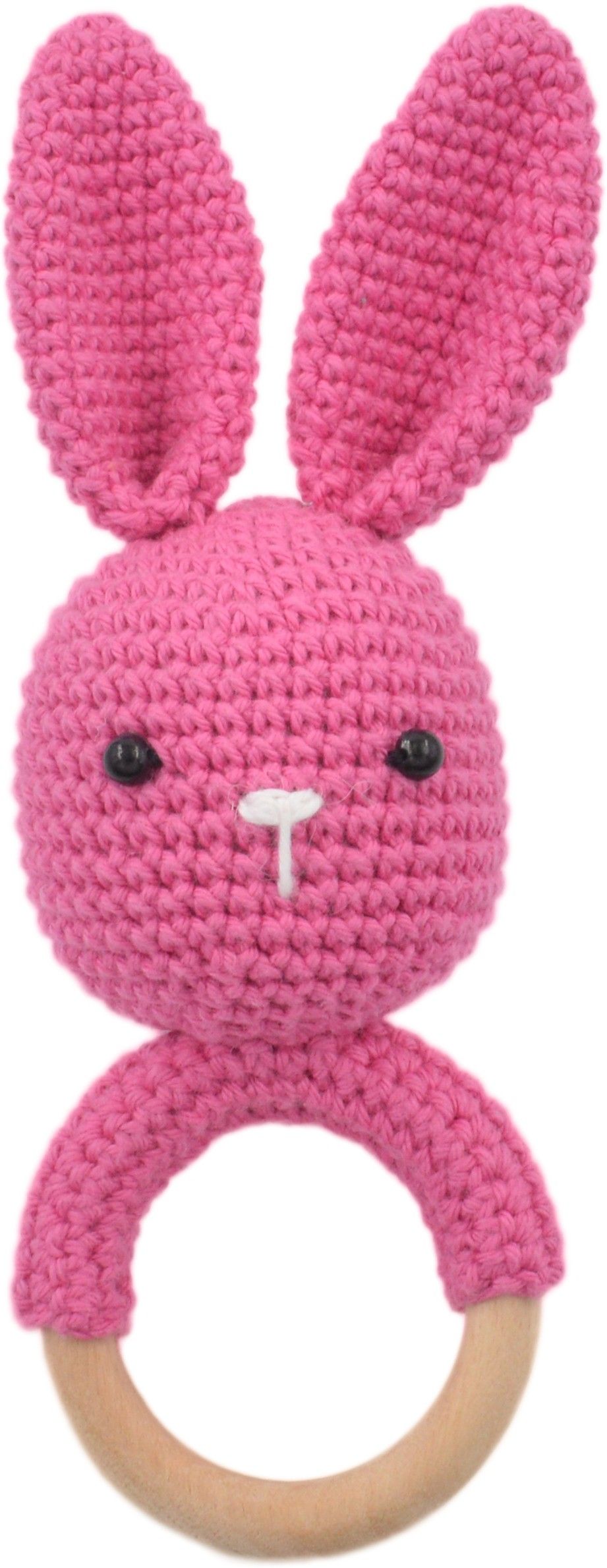 love crochet art Pink Bunny Rattle Cum Soft Toys Crochet Toys Rattle-picture-35
