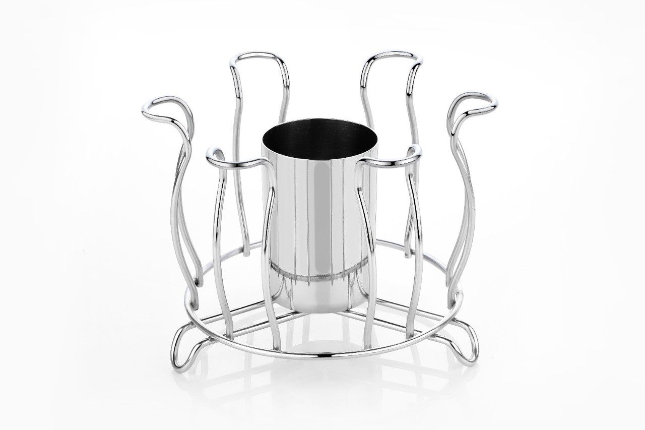 Glass Holder Stand Spoon Stand Steel for Kitchen/Dining Table ( pack of 1 ) Stainless Steel Glass Holder-image-47
