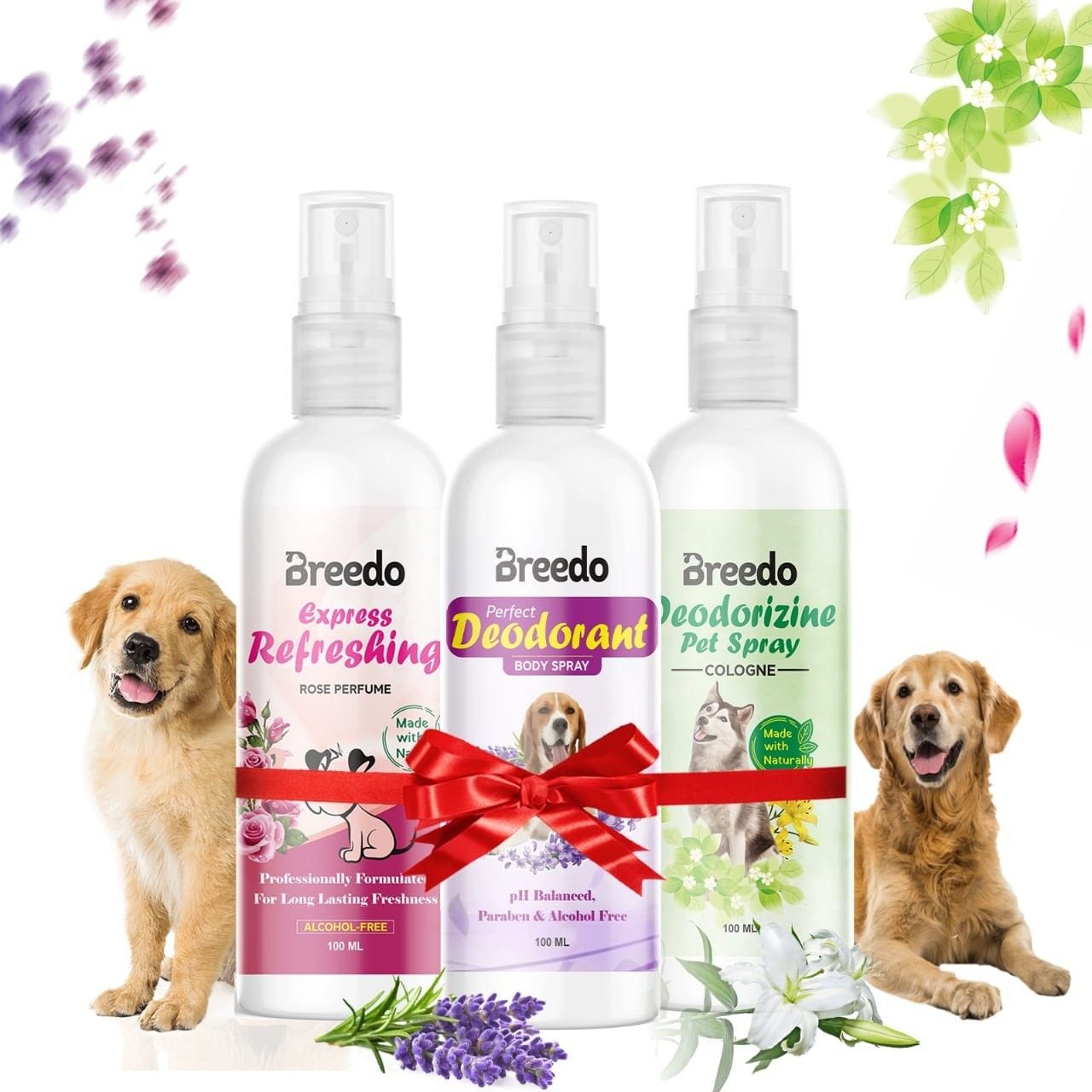 Dog (Pack of 3) Odor Dog Deodorizine Spray + Deodorant Spray + Refreshing Spray Natural Cologne