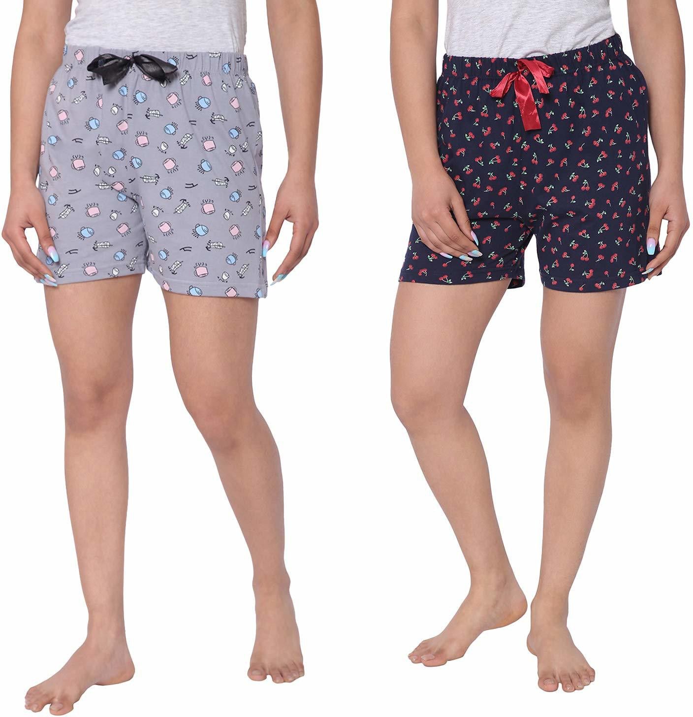 ariel Pack of 2 Printed Women Multicolor Regular Shorts-picture-26