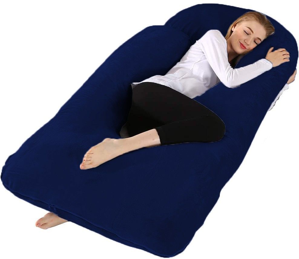 J Shape Microfibre Solid Pregnancy Pillow Pack of 1-image-16