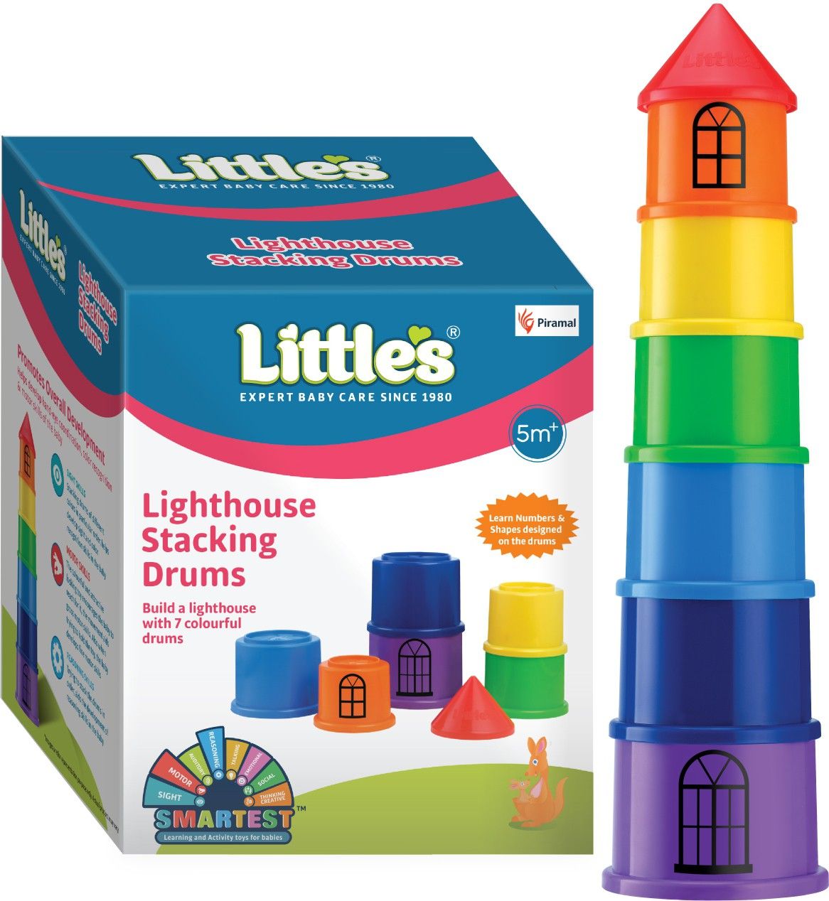 Lighthouse Stacking Drums Activity Baby Toy Infant Preschool Toys Develop Skills