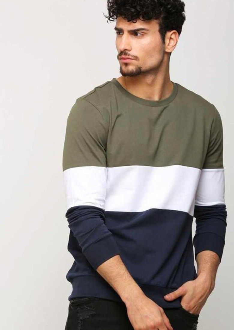 trendtee T shirts Men Men Colorblock Round Neck Cotton Blend Multicolor T-Shirt-picture-14