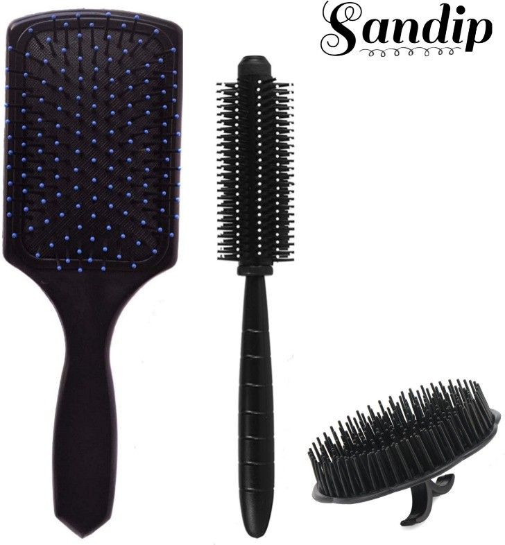 Best Combo of Hair Brush with Soft Nylon Bristles for Unisex - pack of 3