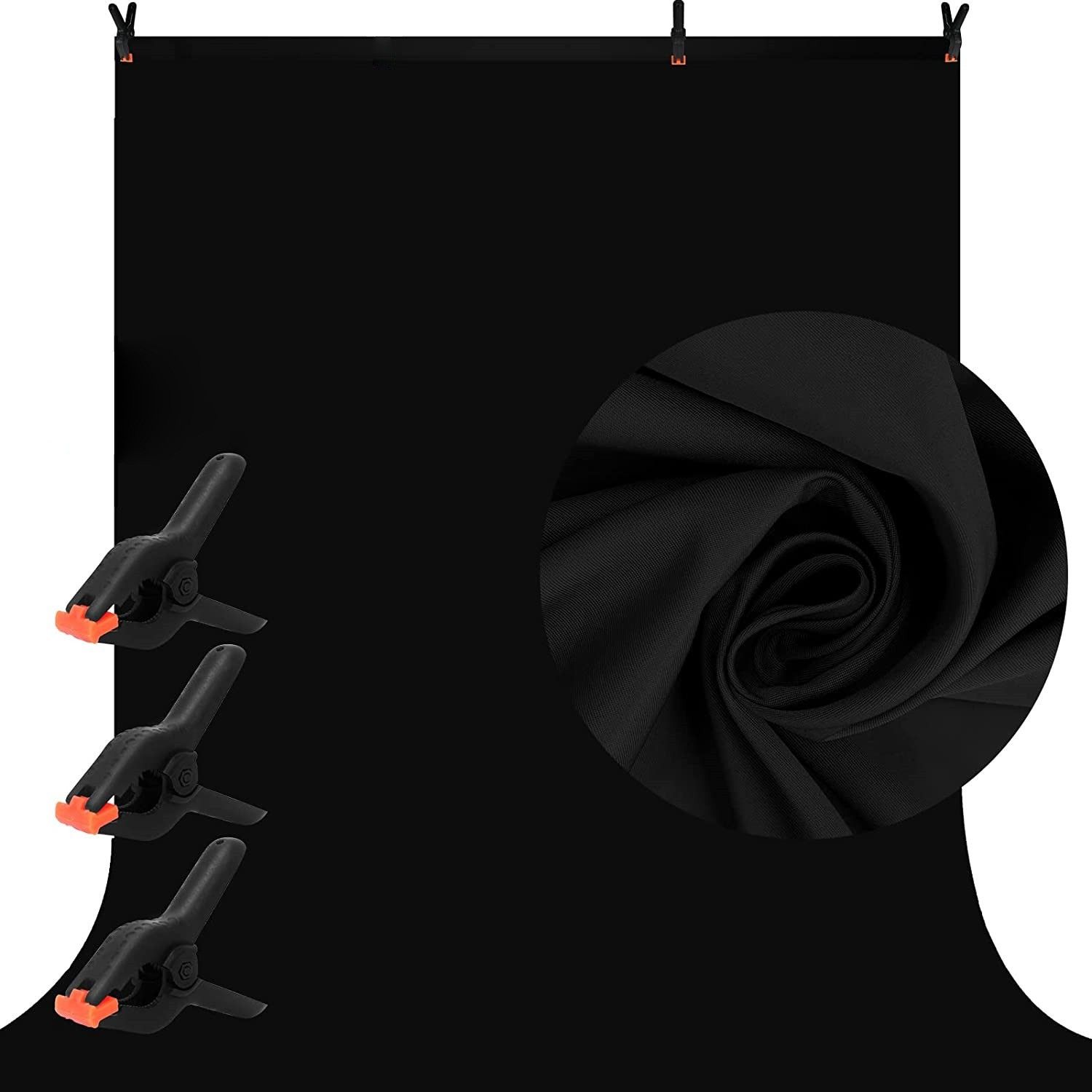 Hiffin 8 x 12 FT Black LEKERA Backdrop Photo Light Studio Photography Background Black Reflector Umbrella-image-26