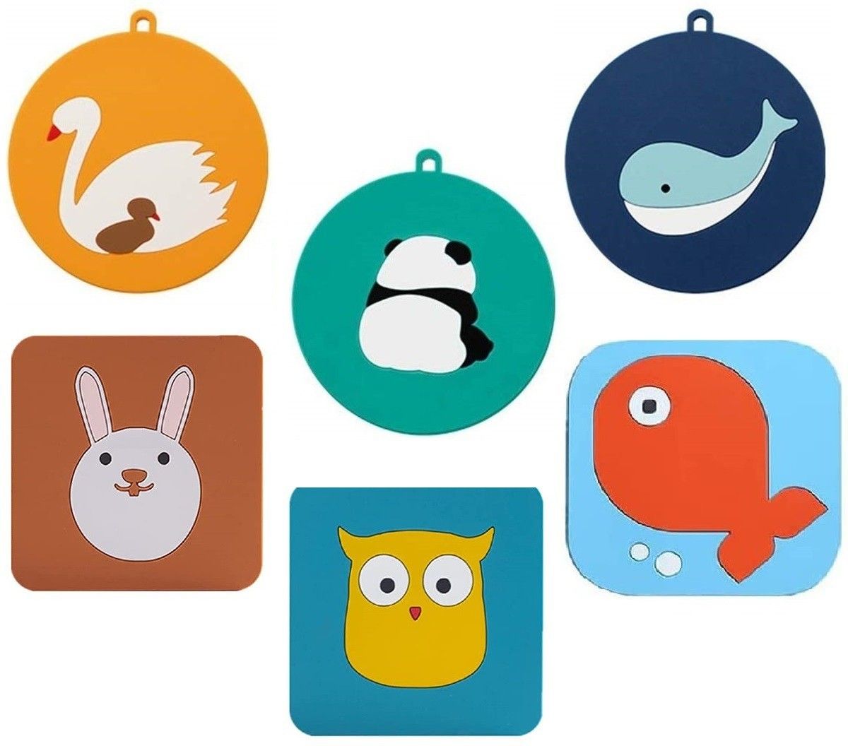 Cartoon Silicone Non-Slip Insulation Cute Animal Pattern Trivet pan for Tea Mug (Random Pattern & Color , Round & Square) Polyvinyl Chloride Trivet-image-31