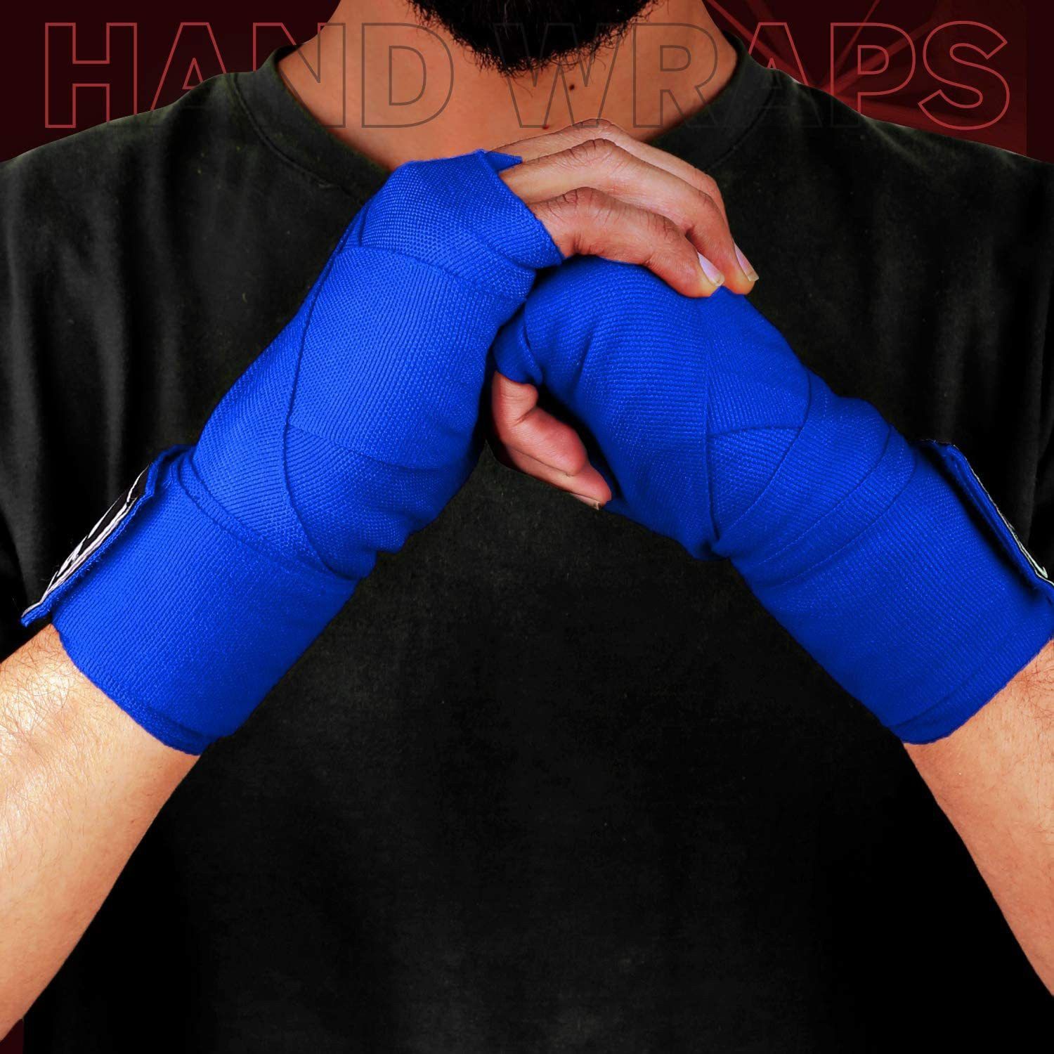 Cotton Boxing Punching Hand Wraps (Blue) Boxing Hand Wrap-image-44