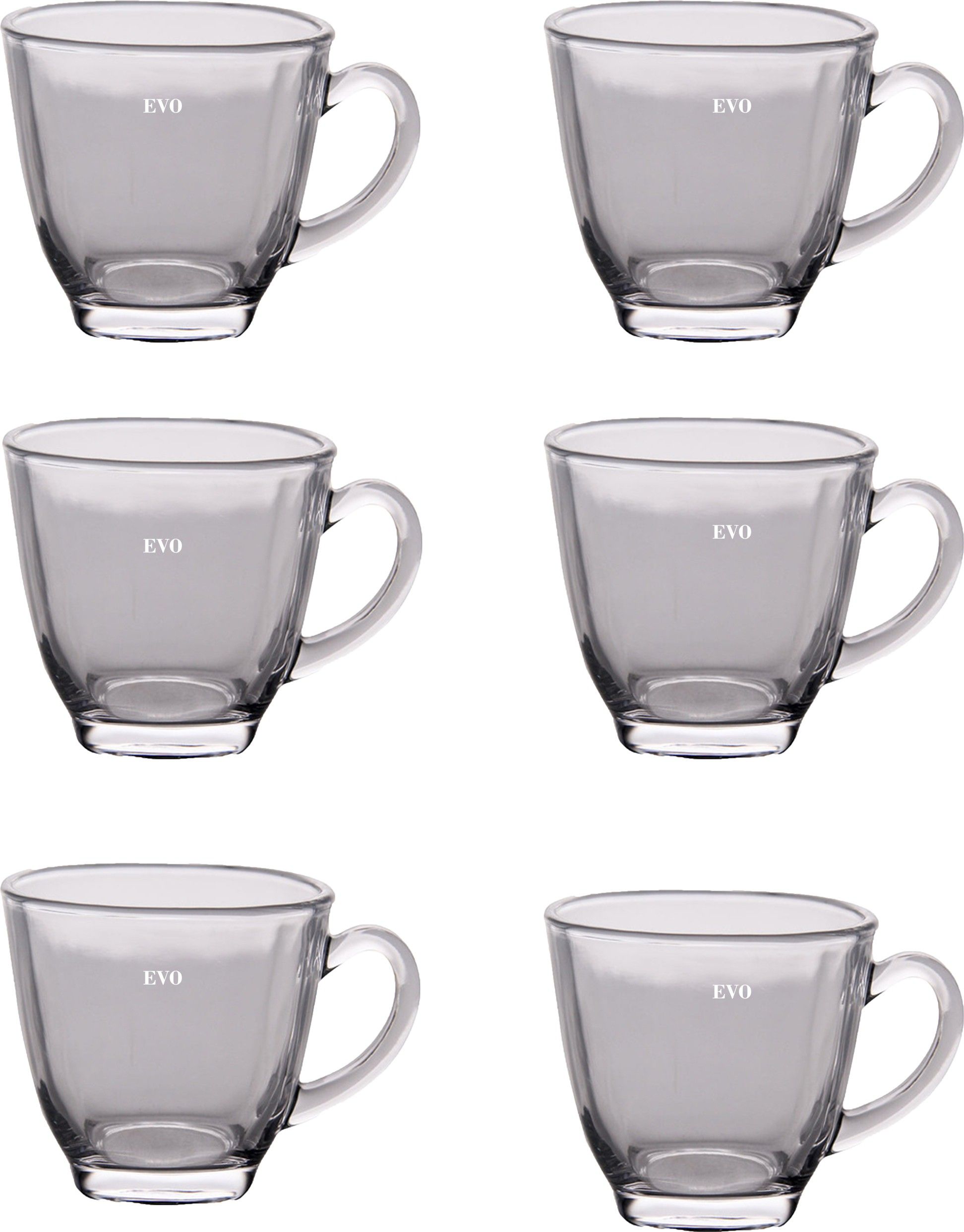 evolife Pack of 6 Glass Set Of 6 200ml Glass Cups |Heat-resistant Clear Borosilicate Glassware Stackable-picture-25